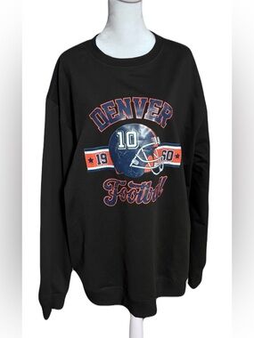 Men’s Denver Football Graphic Sweatshirt Size 3XL Black Crewneck